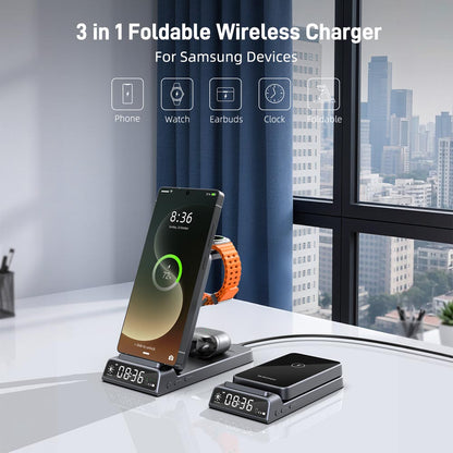 Elecdov CE20S 3 In 1 Magnetic Charging 3 in 1 Foldable Wireless Charger