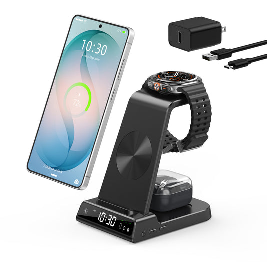 Elecdov C01 3-in-1 Magnetische Ladestation für Samsung, Inklusive Ladestecker