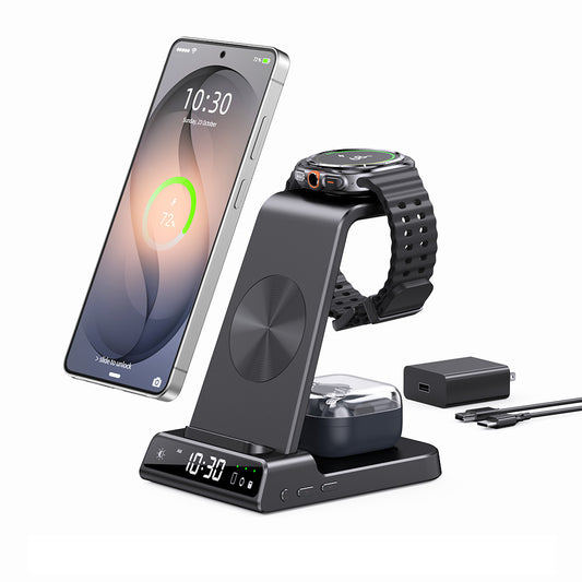 Elecdov C01 3-in-1 Magnetische Ladestation für Samsung, Inklusive Ladestecker
