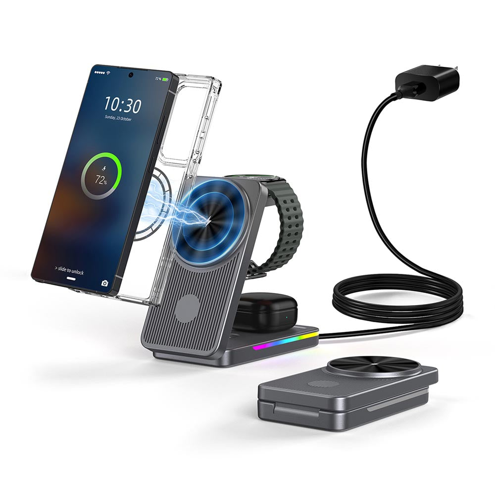 Elecdov CE06S 3-in-1 Wireless Charging Multi-functional Integrated Magnetic Charging Station