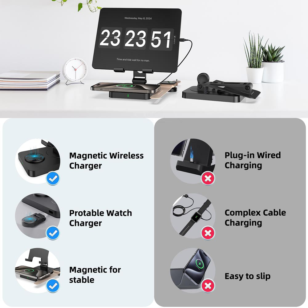 Elecdov CE07 3 In 1 Charging Magnetic WirelessCharger