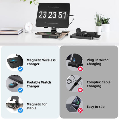 Elecdov CE07 3 In 1 Charging Magnetic WirelessCharger