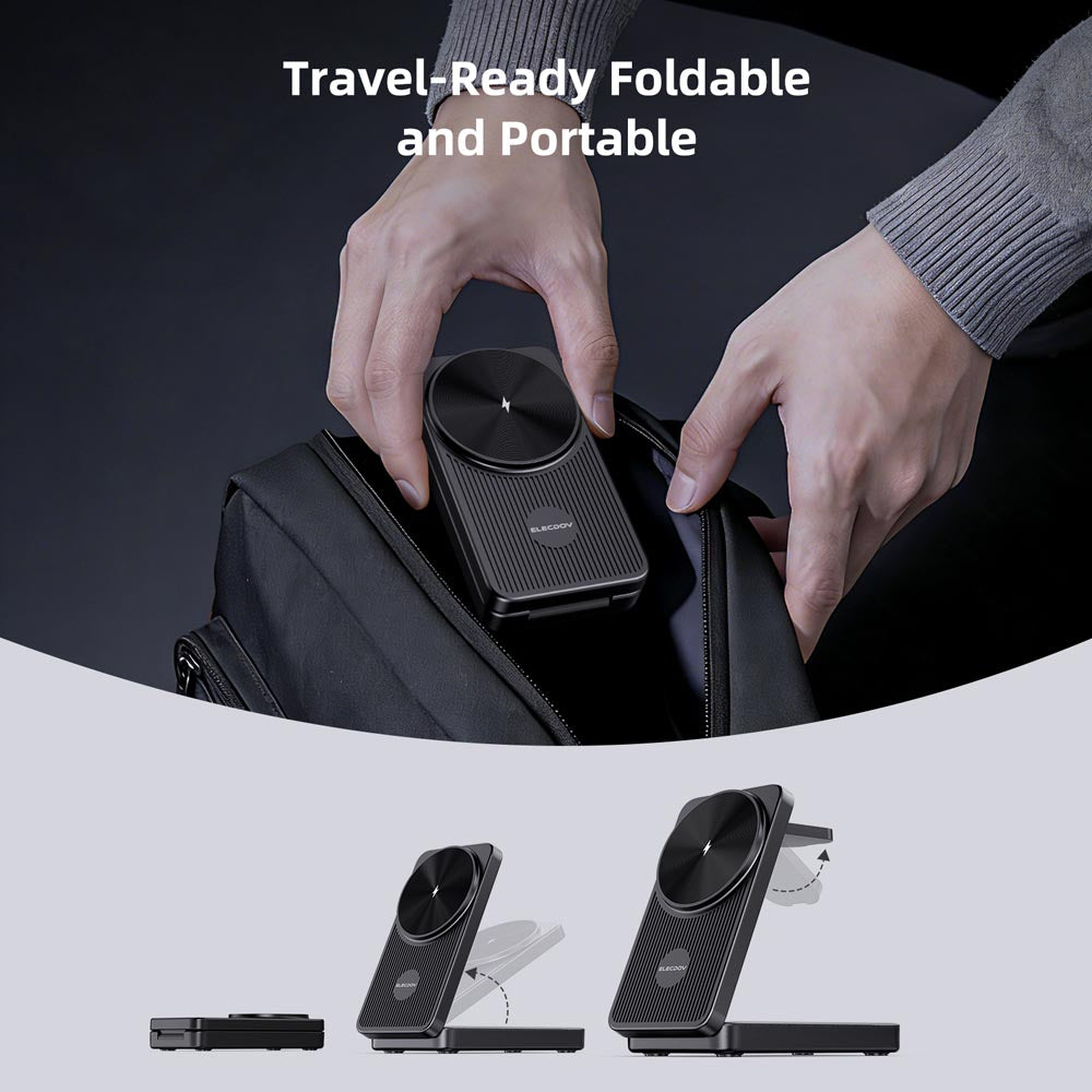 Elecdov CE10S 3 In 1 Magnetic Charging Travel-Ready Foldable and Portable
