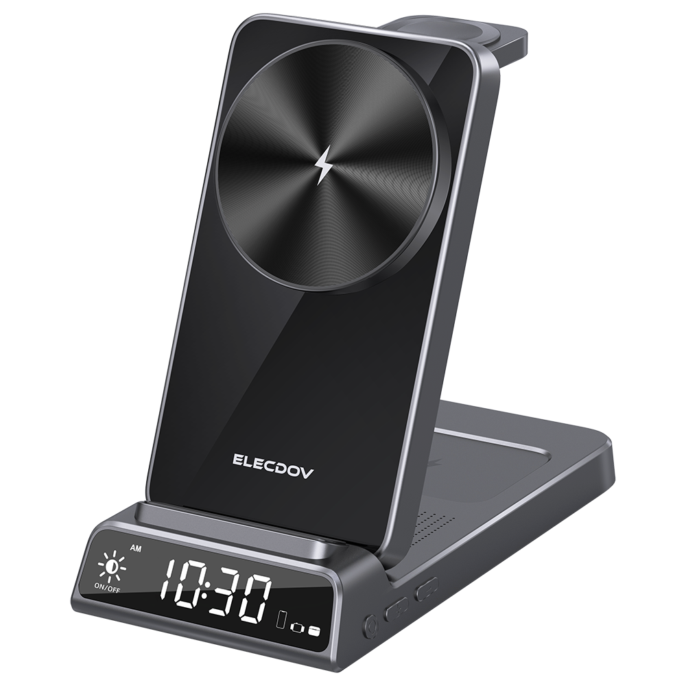 Magnetic Wireless Charger for Samsung, 3 in 1 Android Charging Station for Samsung Galaxy S26 Ultra/S25 Ultra/Z Fold/Flip 7, Foldable Charger for Samsung Galaxy Watch Ultra/8/7/Galaxy Buds4 (Gray)