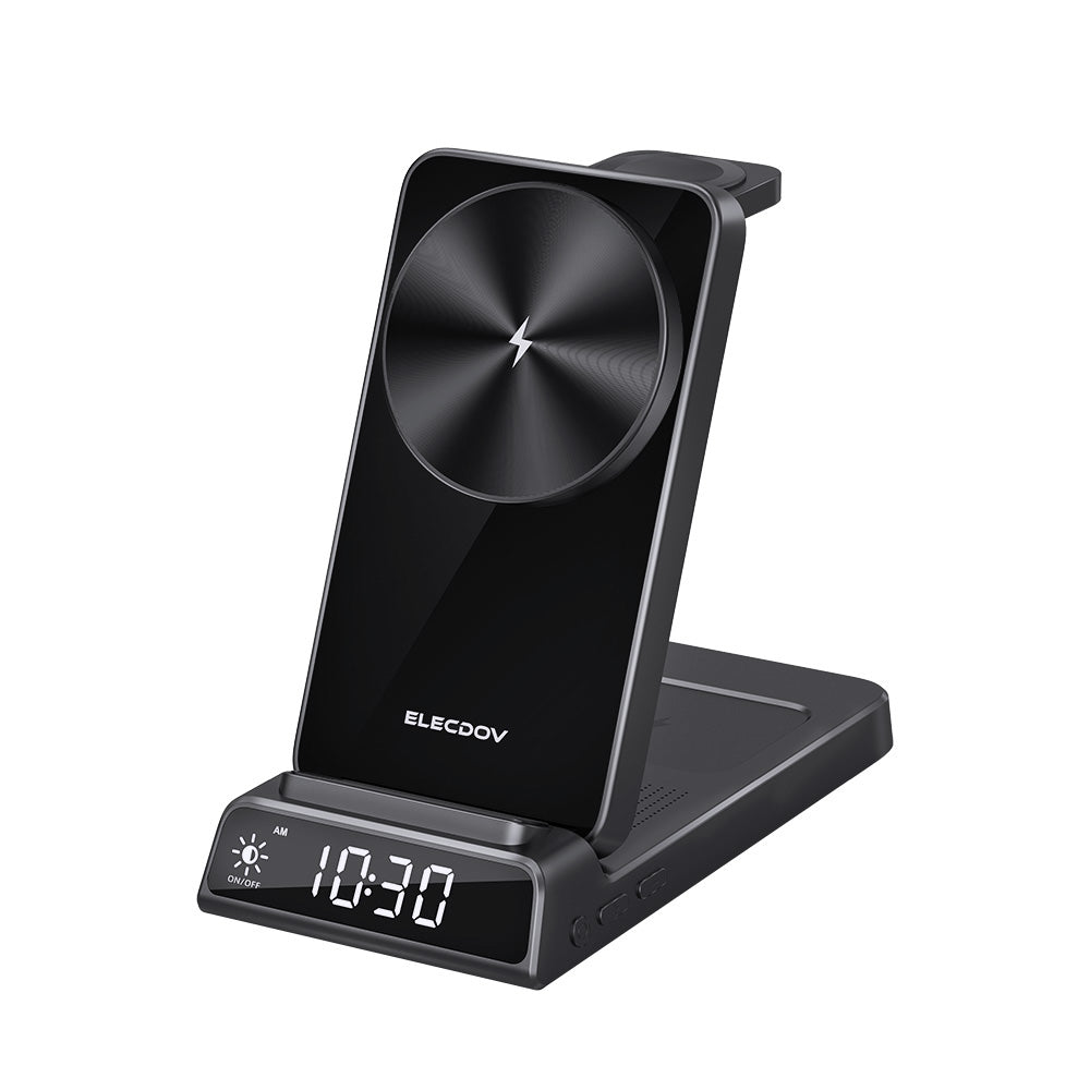 Elecdov CE19A 3 In 1 Magnetic Charging Station for Apple-black