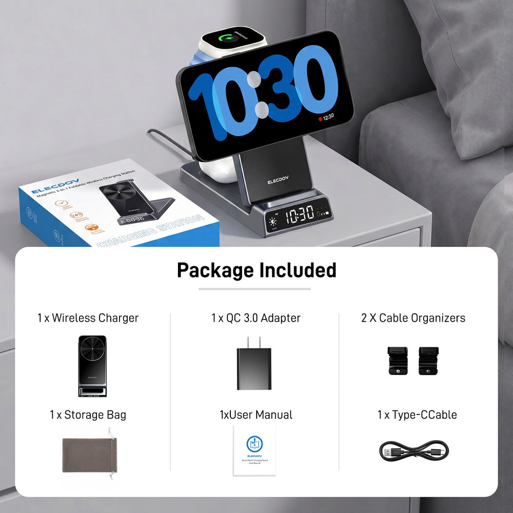 Elecdov CE19A-CF 3 In 1 Magnetic Charging packing list
