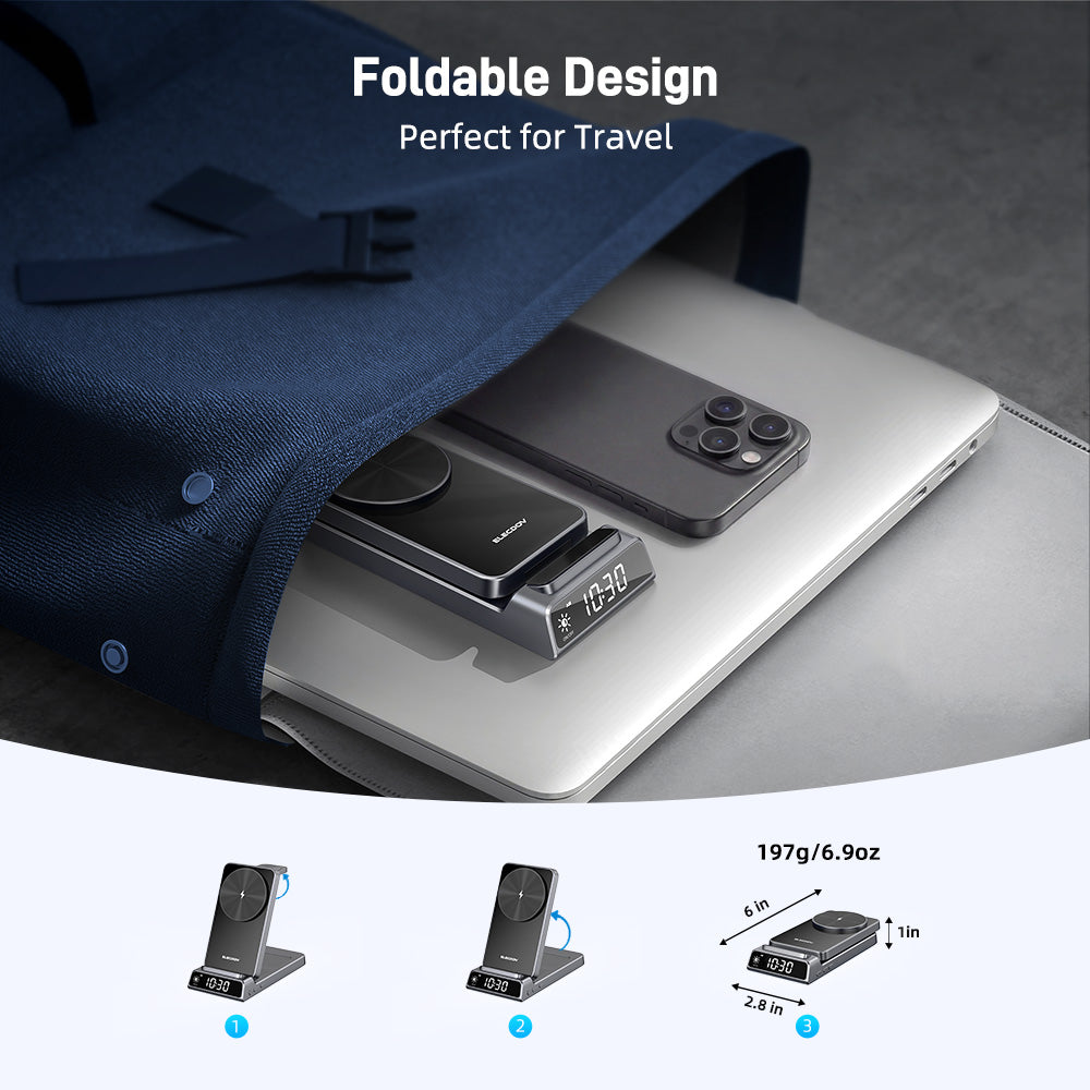 Elecdov CE19A 3 In 1 Magnetic Charging Foldable Portable Charger