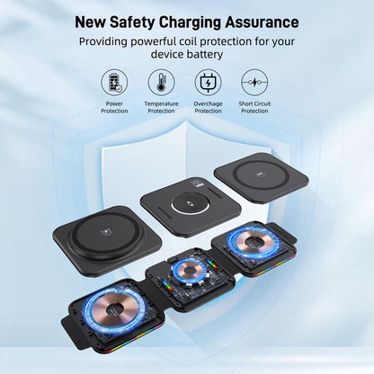 Elecdov F21 3 In 1 Foldable Wireless Charge Multiple Safety Protection