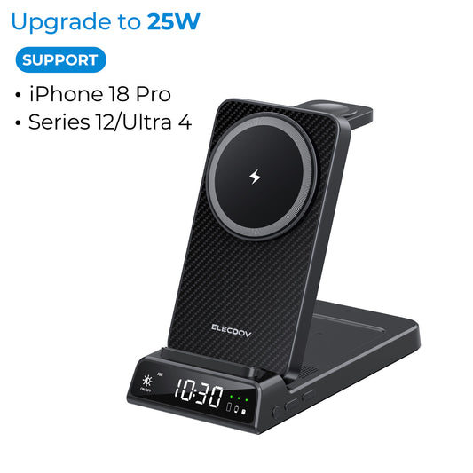 Elecdov CE19A-CF 3-in-1 Magnetische Ladestation für Apple, inklusive Ladestecker