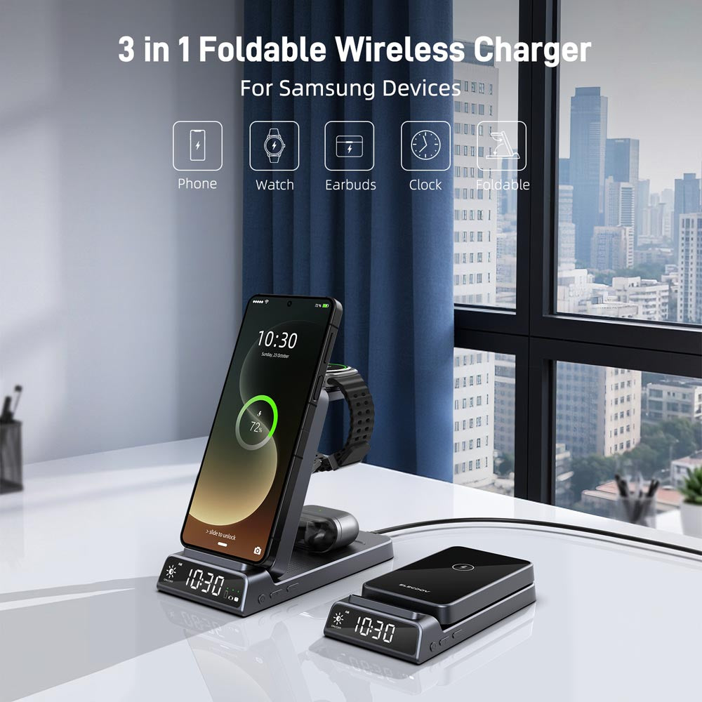 Elecdov CE20F 3 In 1 Magnetic Charging 3 in 1 Foldable Wireless Charger