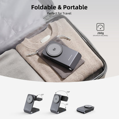 Wireless Charger for Samsung – Magnetic Qi2 Charger with Active Cooling, 3 in 1 Foldable Charging Station for Samsung Galaxy S26 Ultra, Galaxy Watch 8 & Buds4, for Android Devices, Desk & Nightstand