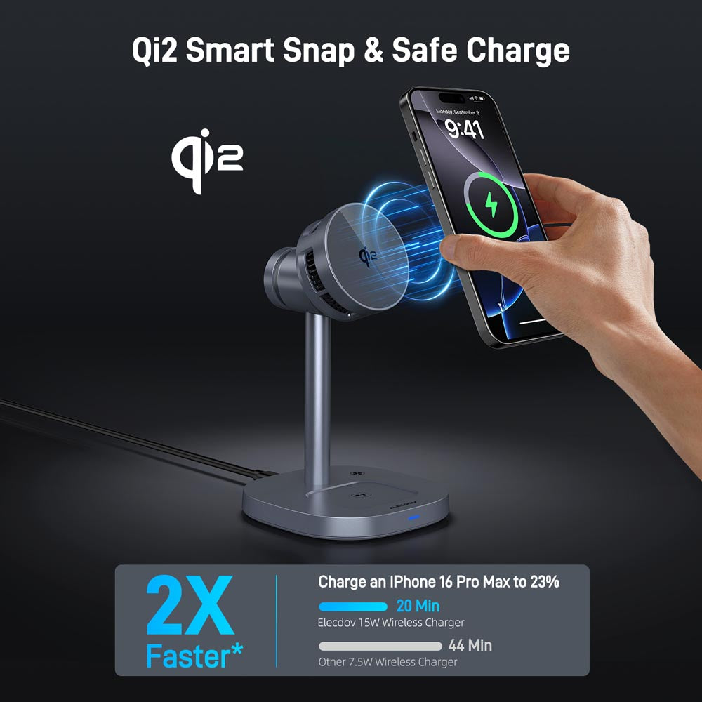 Elecdov W98A 3 In 1 Magnetic Charging  Qi2 Smart Snap & Safe Charge