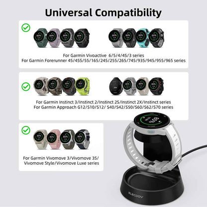 Elecdov WC01J 2 In 1 Magnetic Charging Station for Garmin