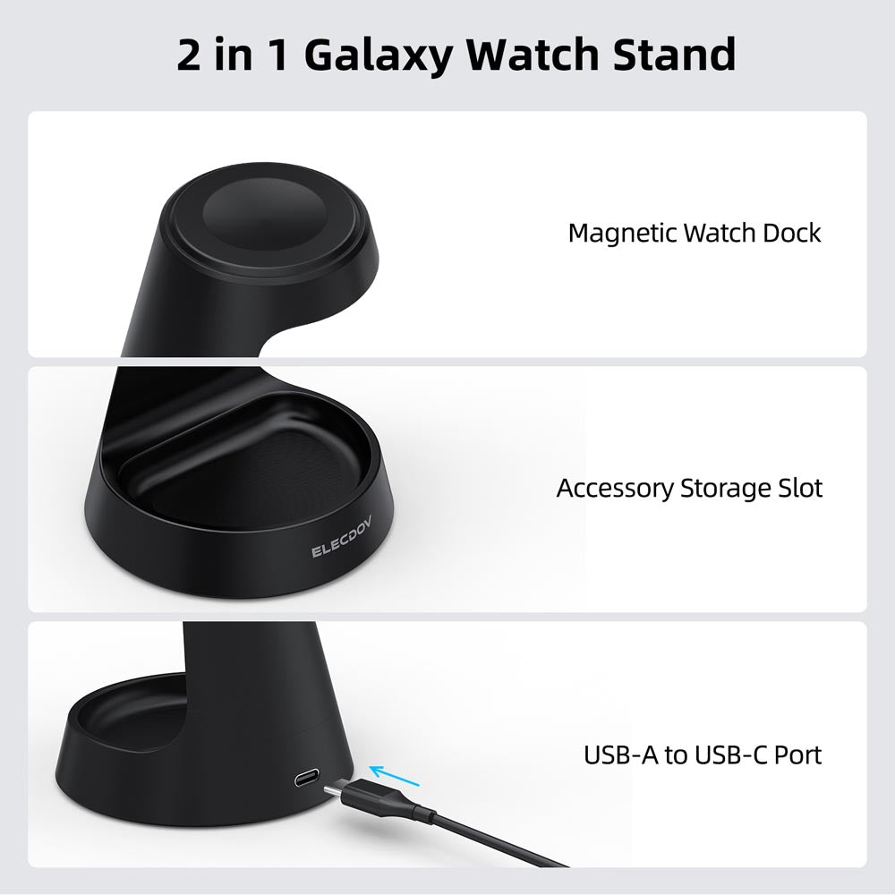 Elecdov WCO1S Magnetic Charging 2 in 1 Galaxy Watch Stand