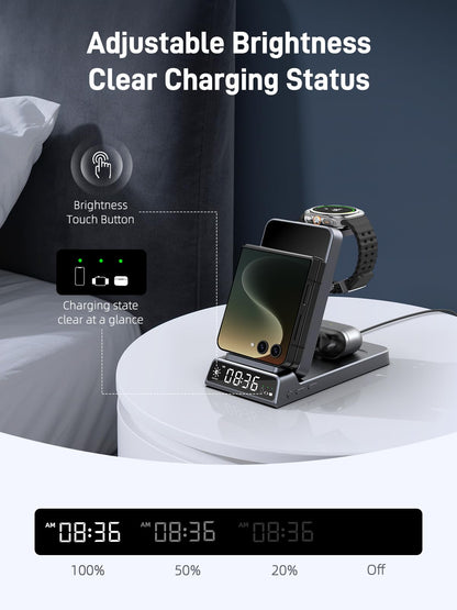 Elecdov 3-in-1-Wireless-Ladegerät für Samsung Galaxy Z Flip-Serie 