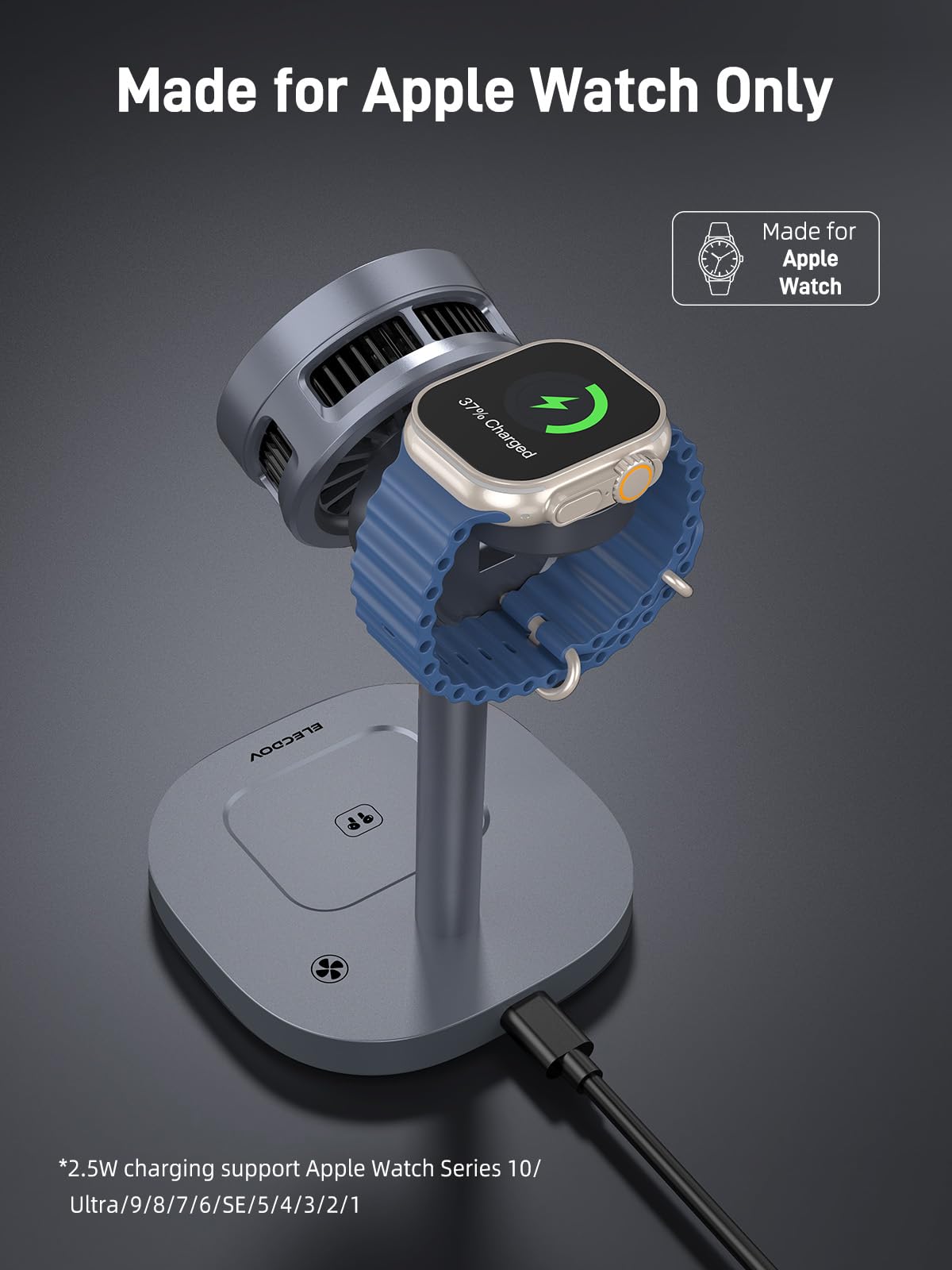 Elecdov Magnetische Qi2-Ladestation für Apple-Geräte 