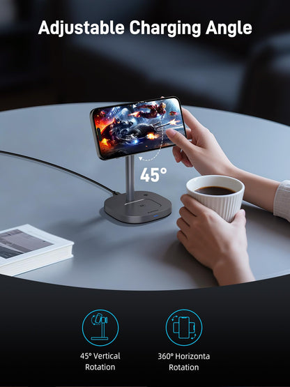 Elecdov Magnetische Qi2-Ladestation für Apple-Geräte 