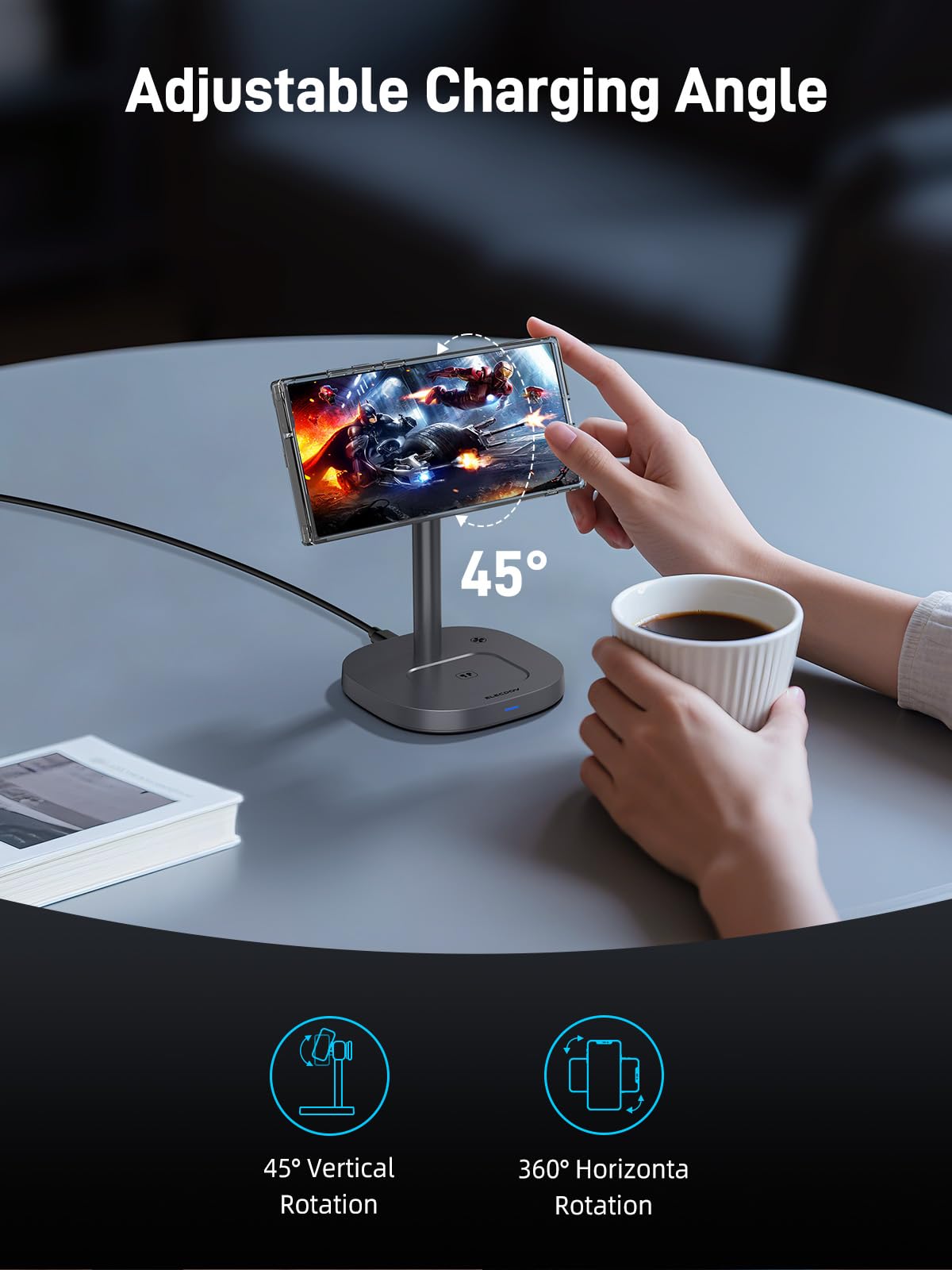 Elecdov 3-in-1 QI2 Magnetische Ladestation für Samsung 