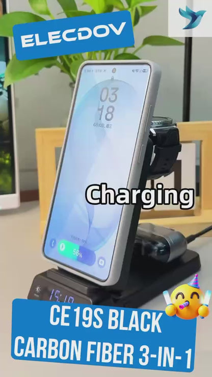Elecdov CE19S-CF 3-in-1 Magnetische Ladestation für Samsung, Inklusive Netzteil