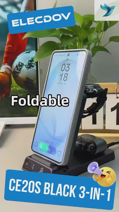 Elecdov CE20S 3-in-1 magnetische Ladestation für Samsung, inklusive Ladestecker