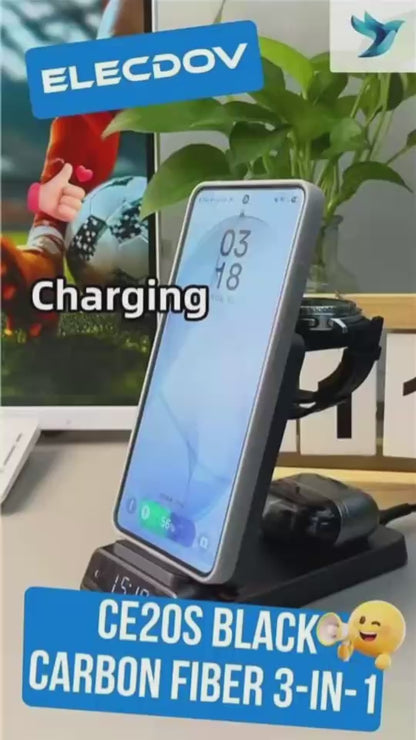 Elecdov CE20F 3-in-1 Magnetische Ladestation für Samsung, Inklusive Ladestecker