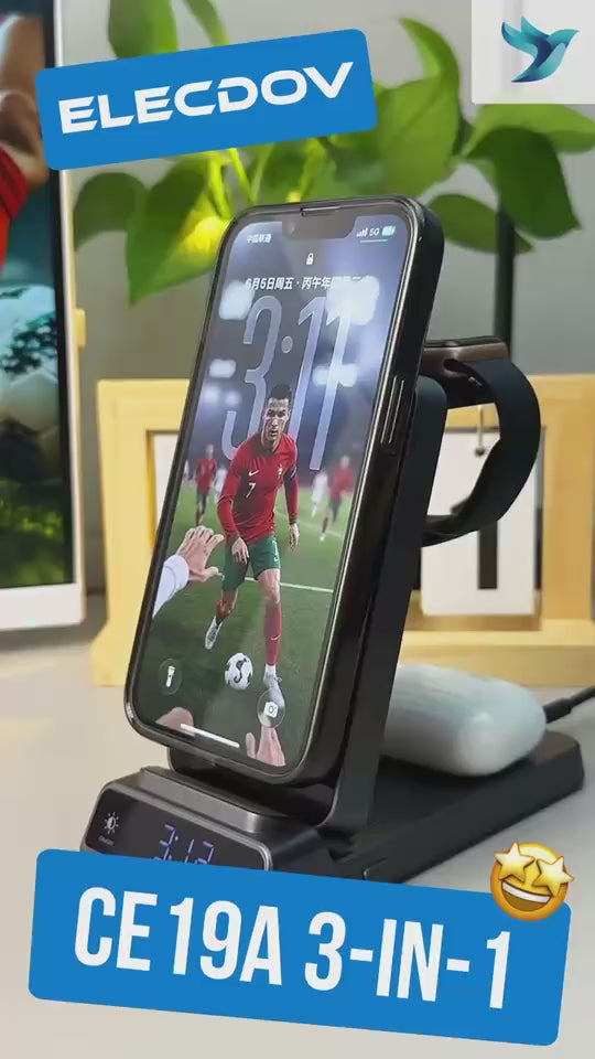 Elecdov CE19A 3-in-1 Magnetische Ladestation für iPhone